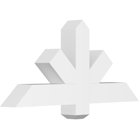 Ekena Millwork Kennewick Architectural Grade PVC Gable Bracket, 36"W x 16 1/2"H x 4"D x 4"F, 11/12 Pitch GBP036X17X0404KEN00